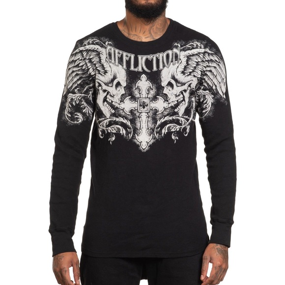 Affliction Men's Winged Up Long Sleeve Thermal large - Picture 1 of 12